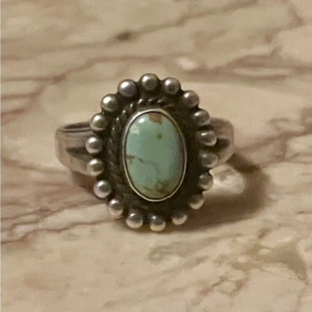 Vintage Bell Trading Post Sterling Silver Turquoise Ring Southwestern Sz 6.5